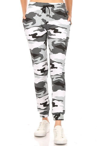 Grey Printed Activewear Jogger Track Cuff Sweatpants