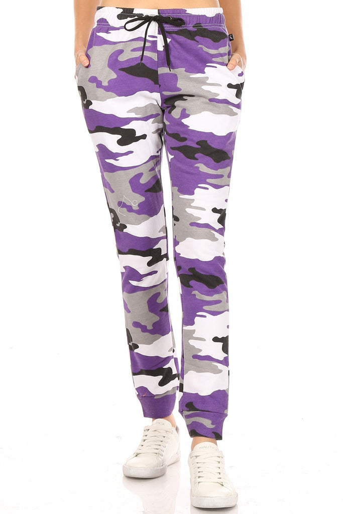 Purple Printed Activewear Jogger Track Cuff Sweatpants – KREAMY NYC